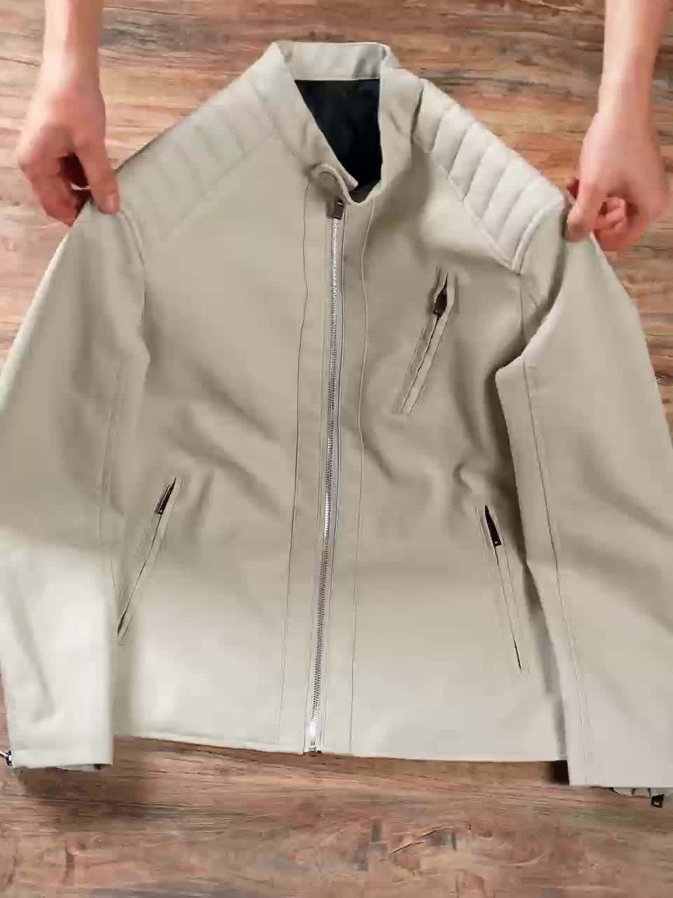 Drune | Stylische Lederjacke mit Reißverschluss