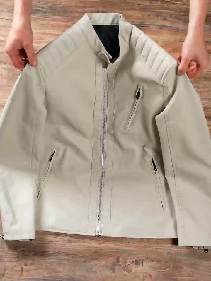 Drune | Stylische Lederjacke mit Reißverschluss