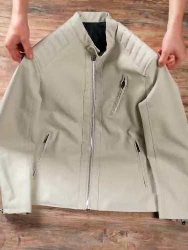 Drune | Stylische Lederjacke mit Reißverschluss
