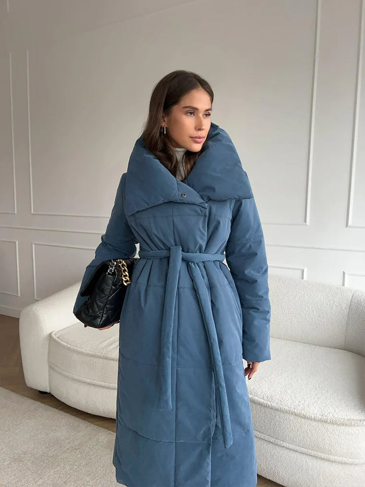 Drune | Lange Winterjacke mit elegantem breitem Kragen