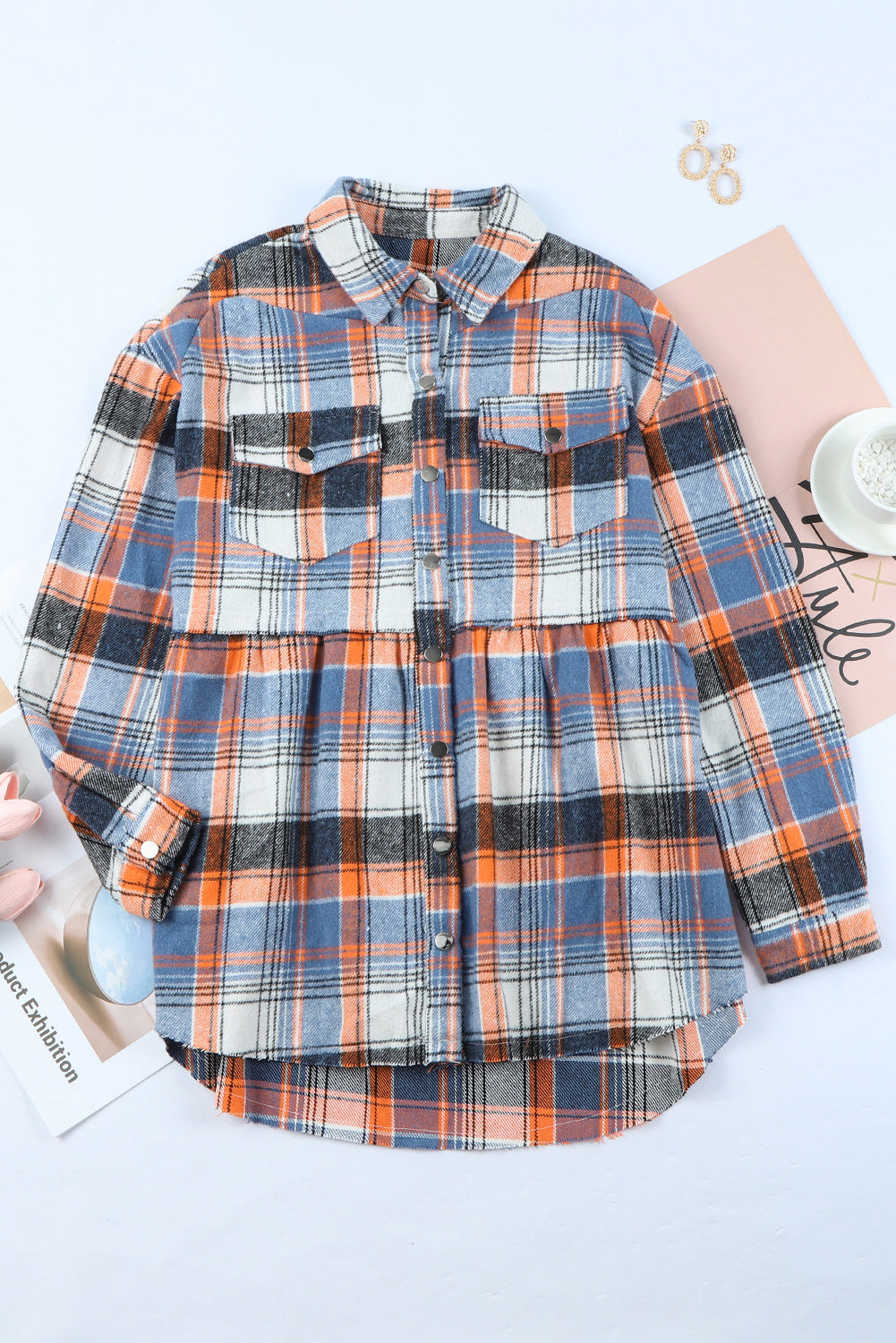 Drune | Checkered Shirt With A-cut Cotton Blend Ideal for Everyday Look