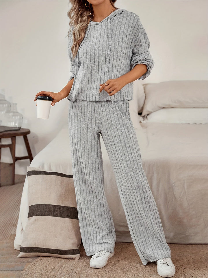 Drune | Damen Freizeit Uni Farbener Kapuzenpullover und