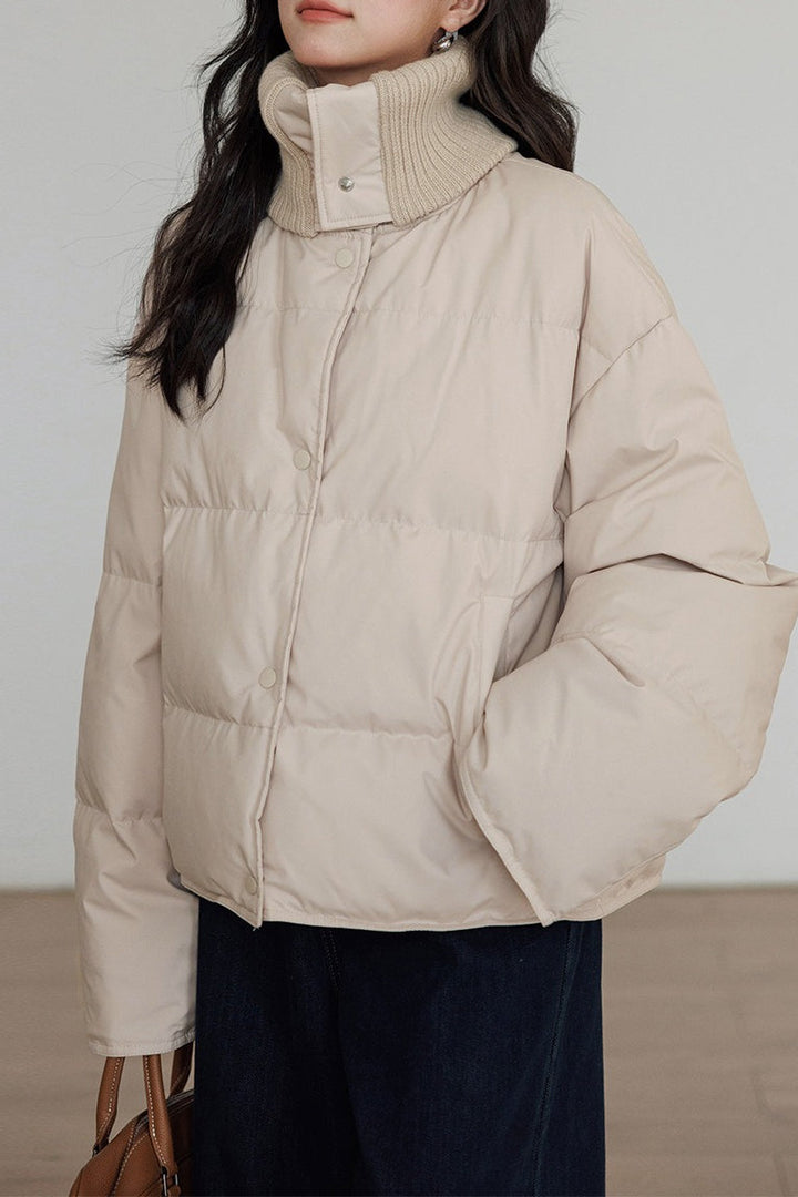 Drune | Kragen Weißer Entendaunen-Pufferjacke