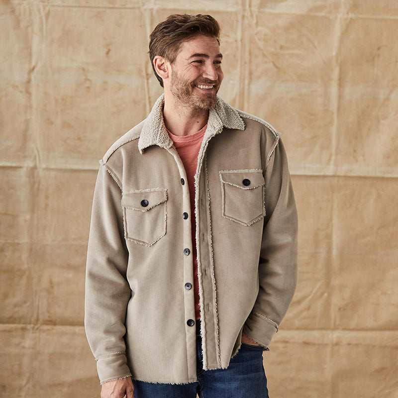 Drune | Herren Button-Down Cordjacke