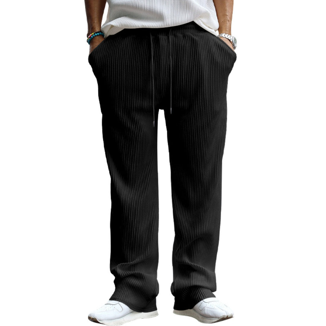 Drune | Dropping Gestreifte Hose mit hoher Taille und weitem Bein