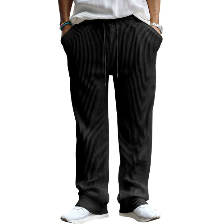 Drune | Dropping Gestreifte Hose mit hoher Taille und weitem Bein
