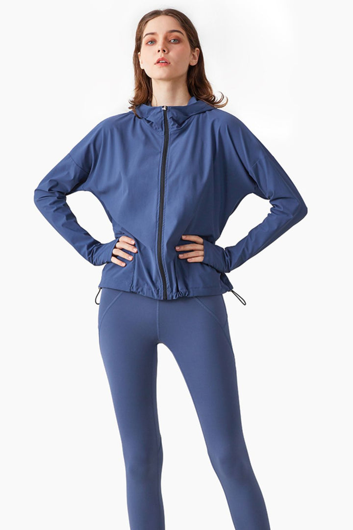 Drune | Daumenloch-Ärmel Kapuzen Sportjacke