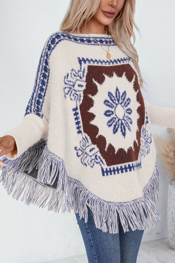 Drune | Boho knit sweater with tassel hem