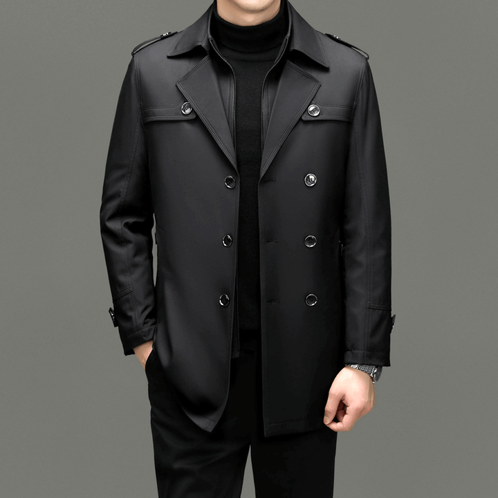 Drune | Herren Doppelreiher Trenchcoat