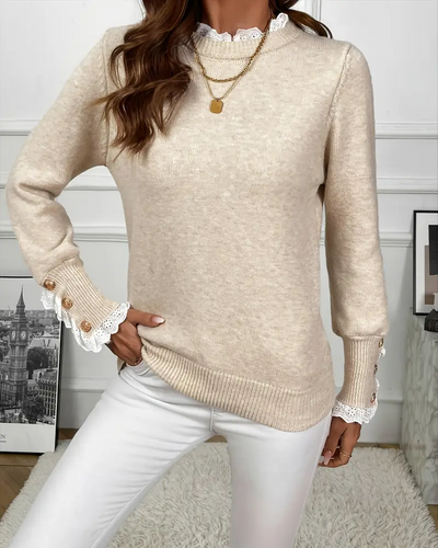 Drune | Pullover mit Spitzenbesatz