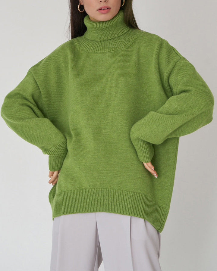 Drune | Eleganter Oversized Damen Rollkragenpullover Aus Baumwolle