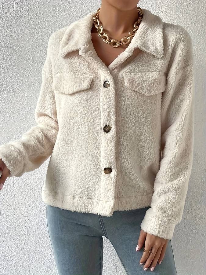 Drune | Damen Jacke aus dickem Material mit Knopfverschluss