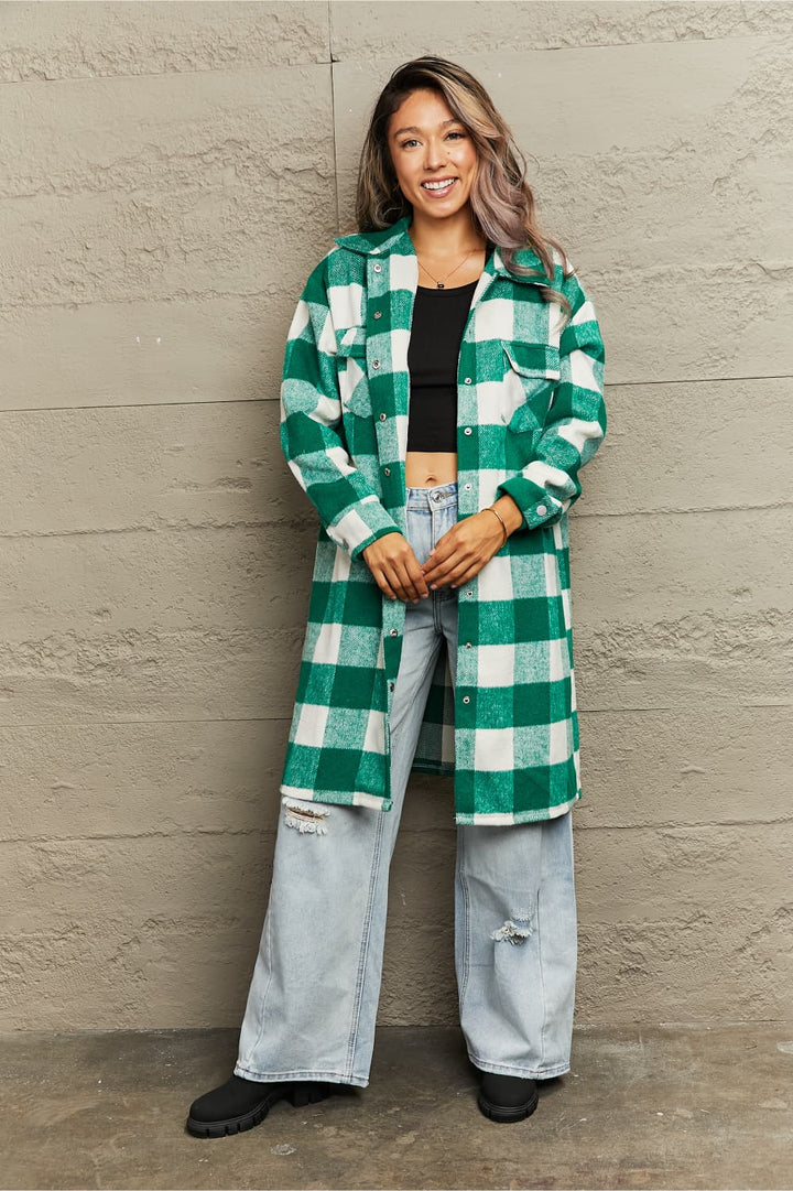 Drune | Karierte Longline Hemdjacke