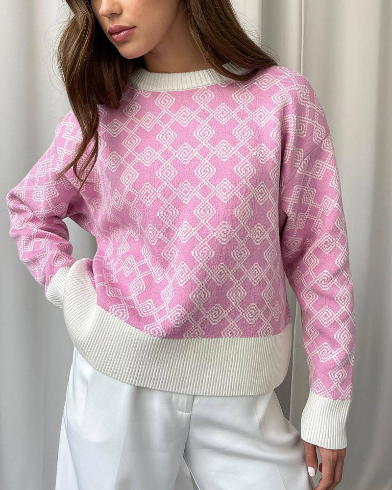 Drune | Muster Strickpullover Weich und Trendy Statement-look