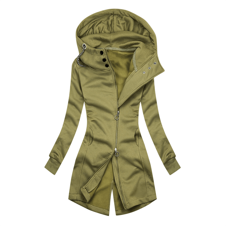 Drune | Damen Slim Fit Hoodie mit hohem Kragen Jacke