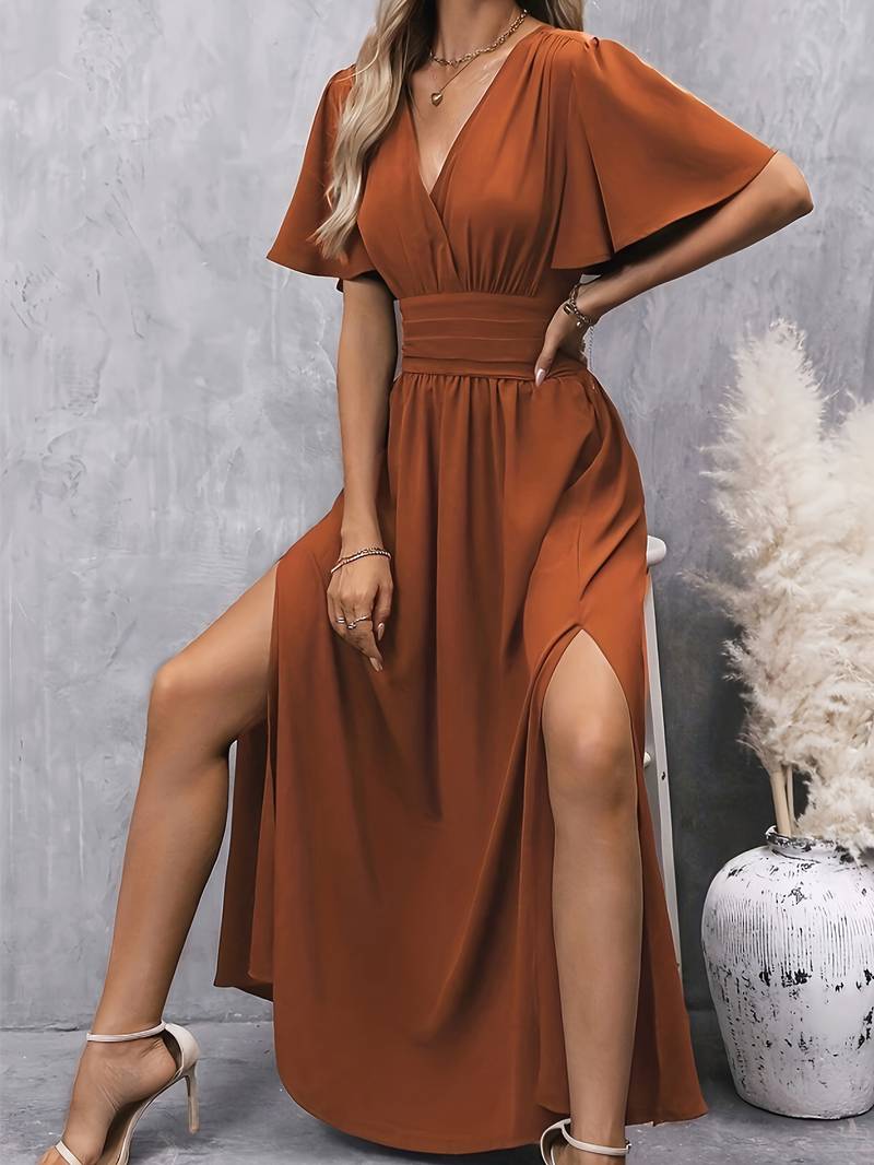Drune | Wickeloptik Plissierter Taillenkleid