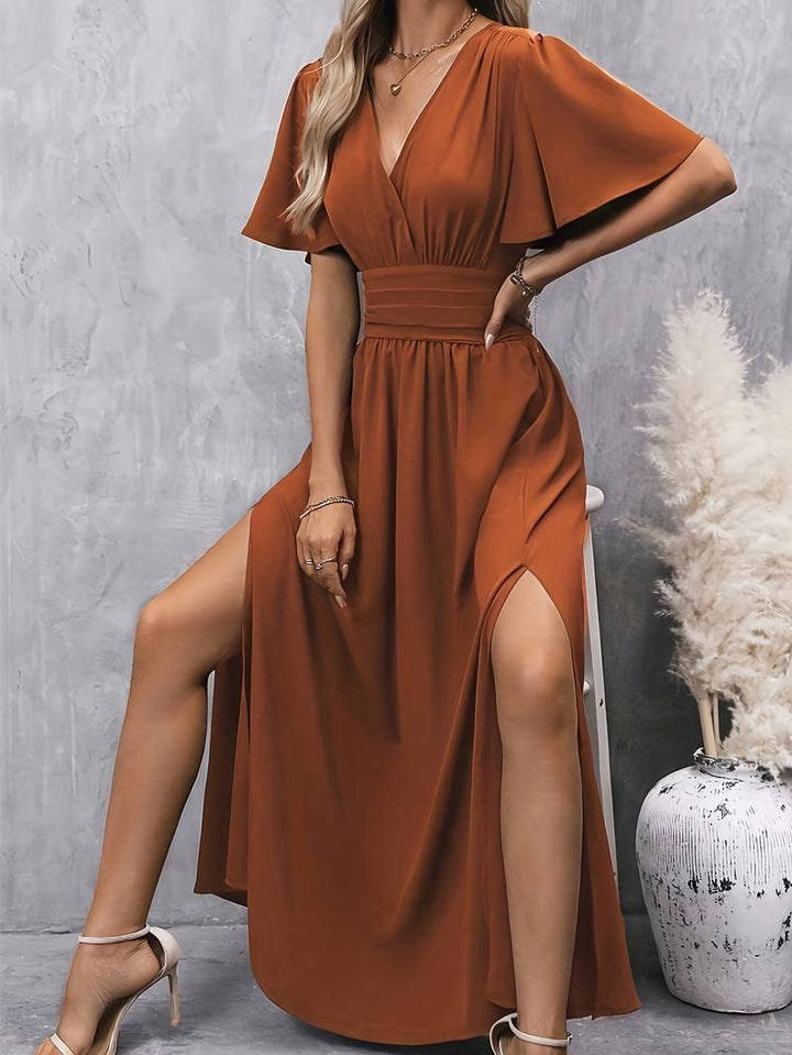 Drune | Wickeloptik Plissierter Taillenkleid