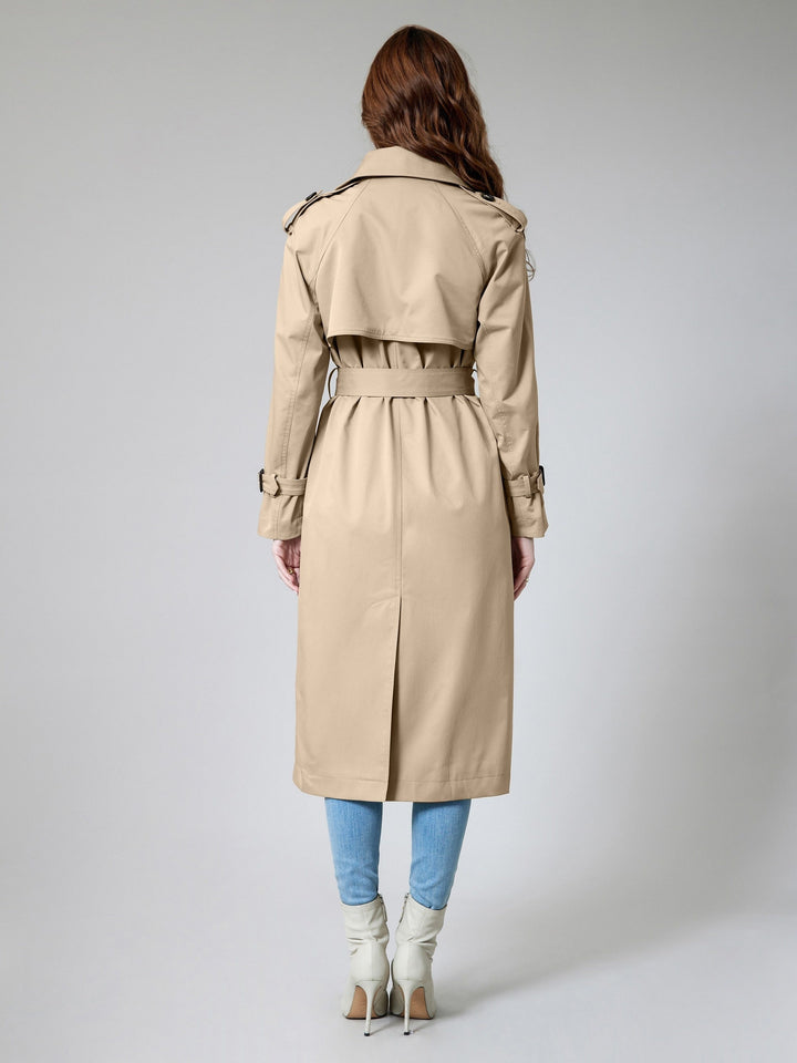 Drune | Trenchcoat aus einfarbig gewebtem Polyester mit Taschen für Damen - Ideal für jeden Anlass