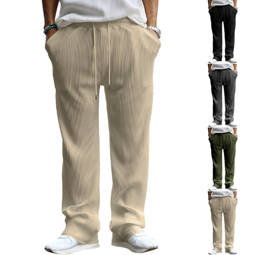 Drune | Dropping Gestreifte Hose mit hoher Taille und weitem Bein