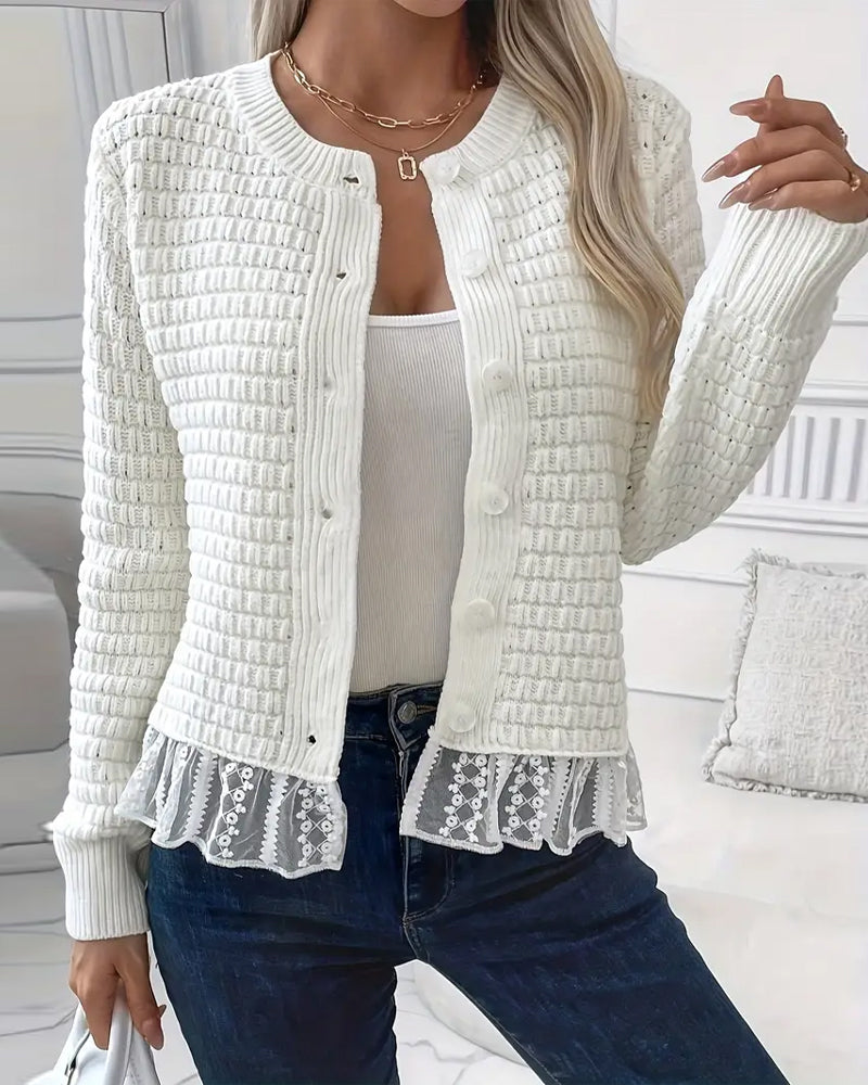 Drune | Langärmlig Spitzenbesatzztes Sweatshirt