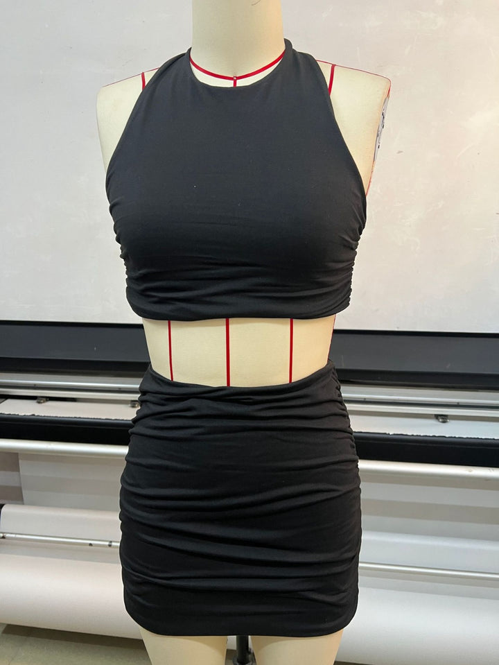 Drune | Ärmelloses Neck Tube Top Weste Hip Wrap Set