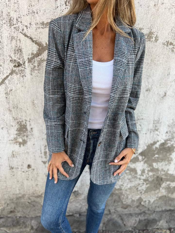 Drune | Stilvolle Damen Winter Kariert Blazer