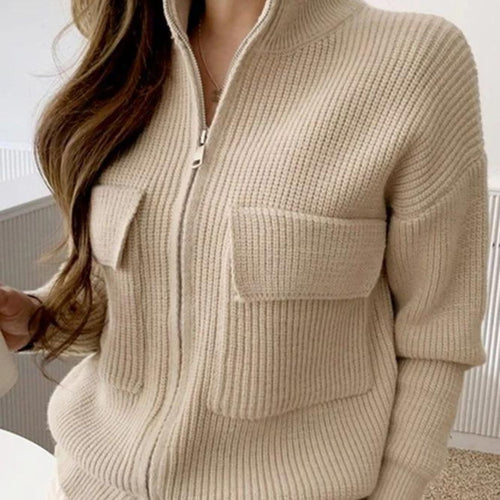 Drune | Strickpullover mit Reißverschluss und Taschen für den Alltaggebrauch