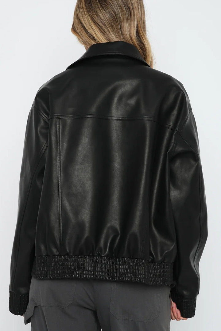 Drune | Leder Baseballjacke