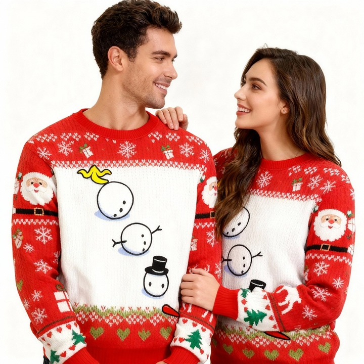 Drune | Lustiger Schneemann Muster Hässlicher Pullover - Unisex Weihnachtsfeier Notwendigkeit