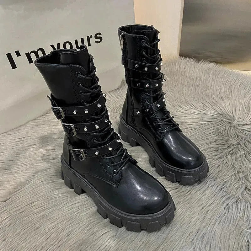 Drune | Damen Punk Stiefel