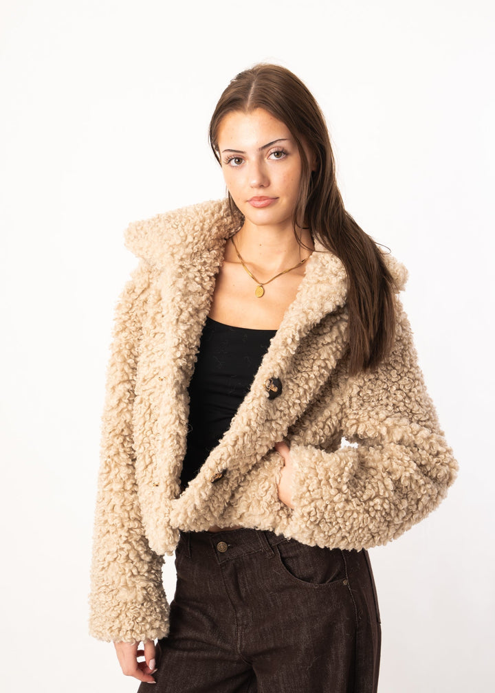 Drune | Loose-fitting sheepskin jacket with curls