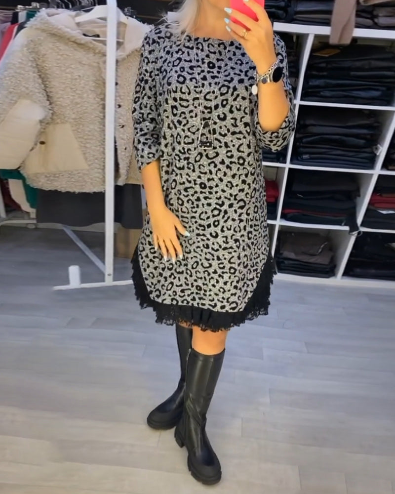 Drune | Stilvolles Kleid mit Leopardenmuster
