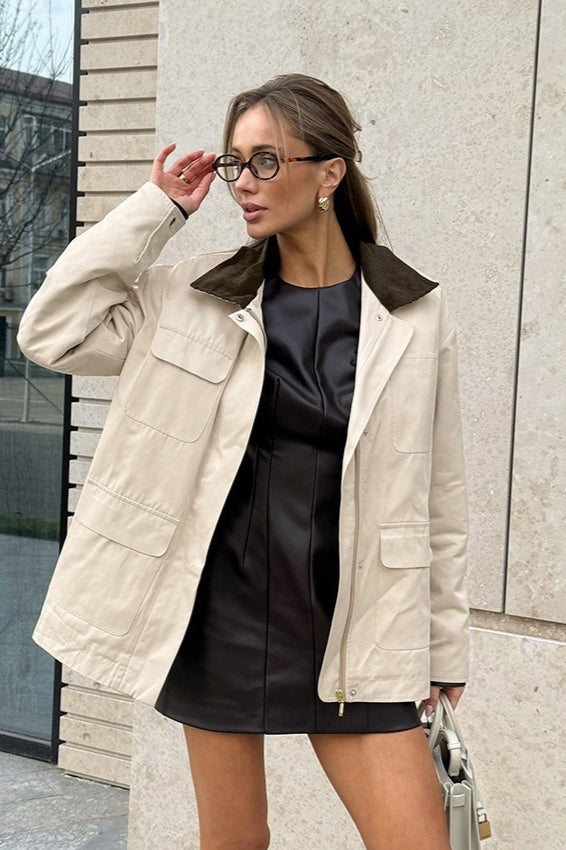 Drune | Fit Baumwoll Colorblock Jacke