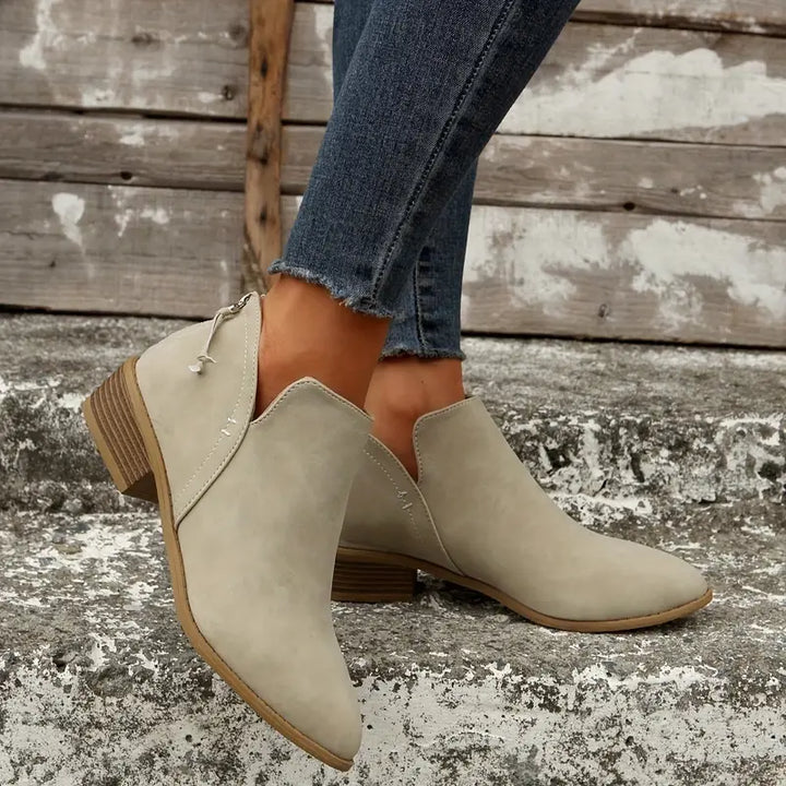 Drune | V-Ausschnitt Chic Dicke Absatzstiefel für Damen