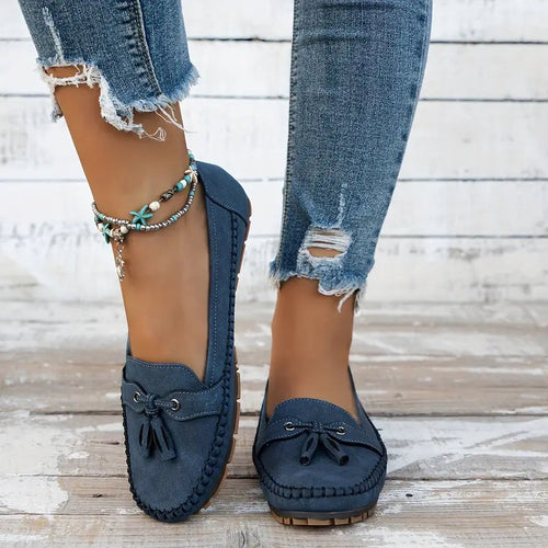 Drune | Klassische Wildleder-Loafer mit Quastendetail für Damen
