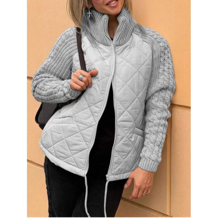 Drune | Cozy quilted jacket with knitted sleeves for women