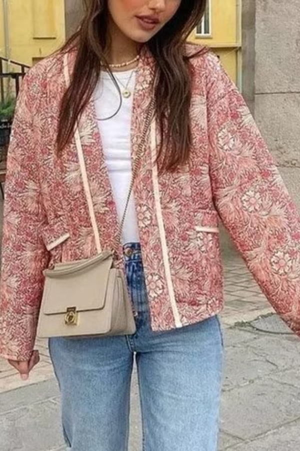 Drune | Fashion Vielseitiger Bedruckter Cardigan Langarm Baumwolljacke