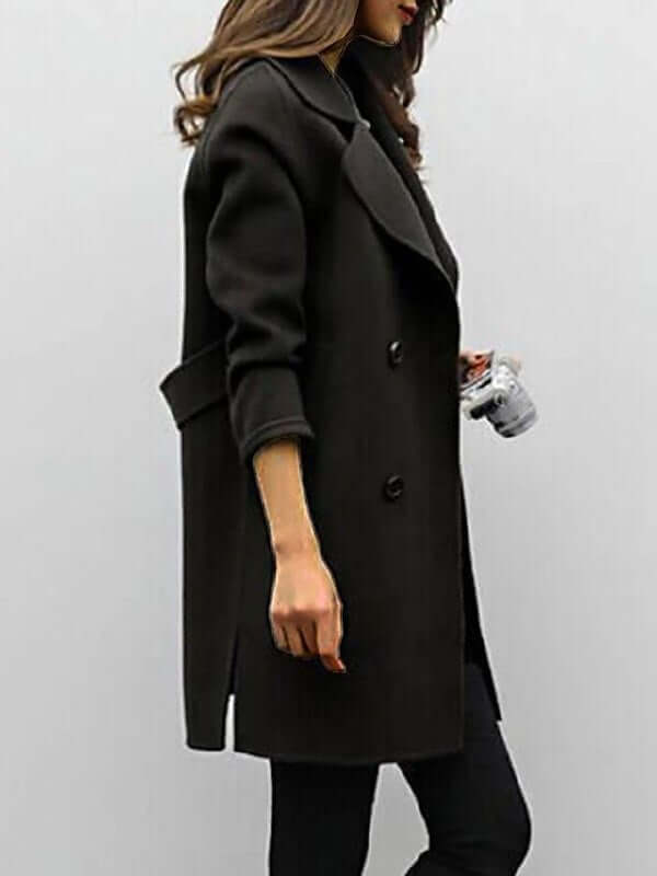 Drune | Damen Eleganter Wolle Wintermantel