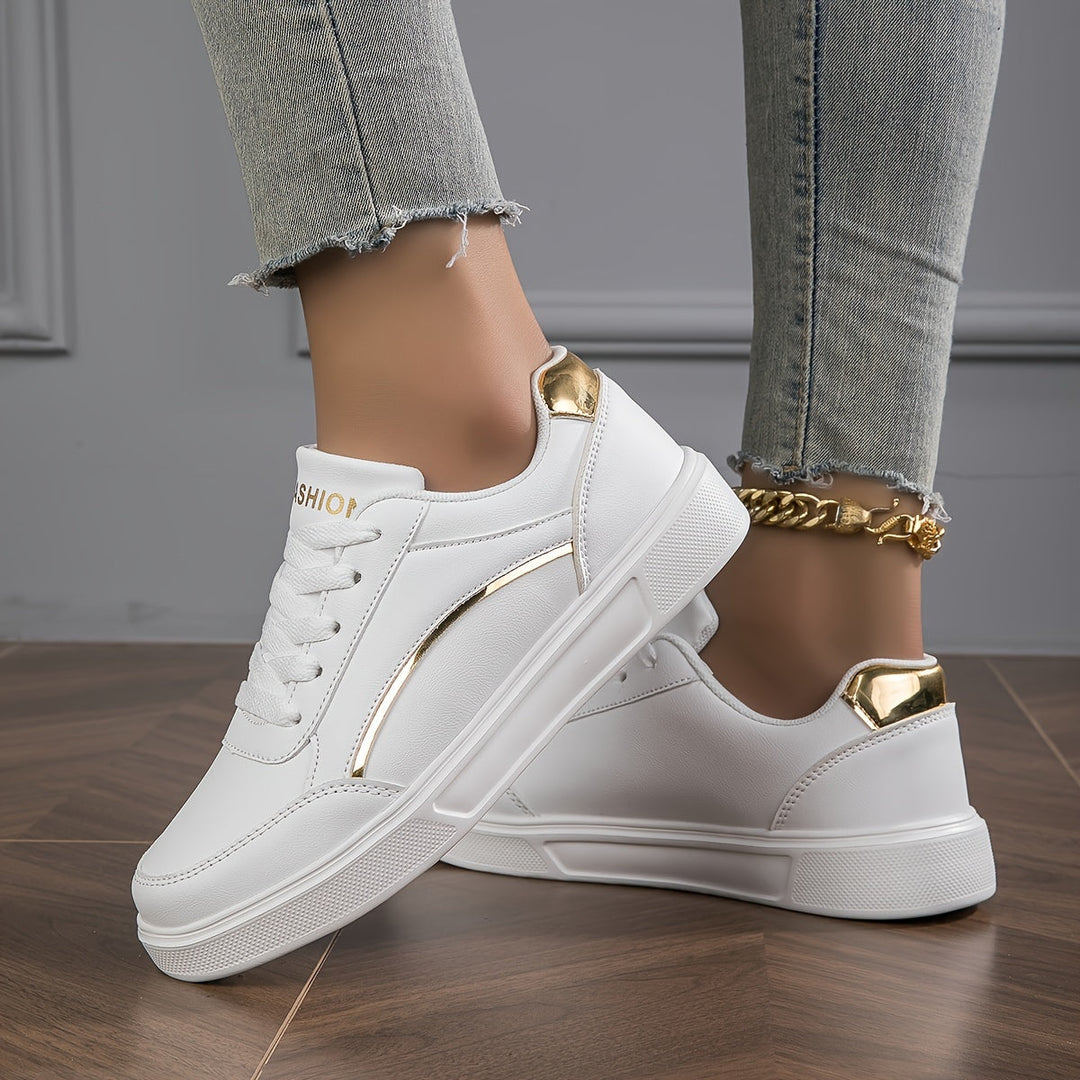 Drune | Damen Sneaker in Einfarbiger Ausführung Mit Schnürsenkeln Und Weicher Sohle