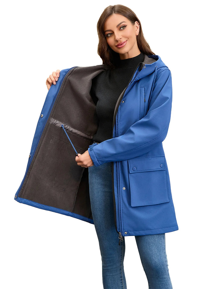 Drune | Wasserdichte Softshell-Damenjacke mit Kapuze
