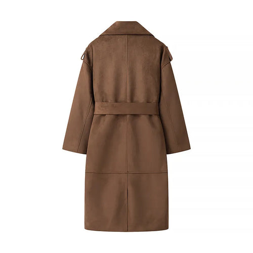 Drune | Trenchcoat mit doppelter Brust und samtigem Revers