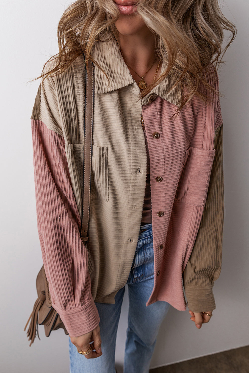 Drune | Colorblock Shirtjacke Baumwollmischung Lässig und Trendy