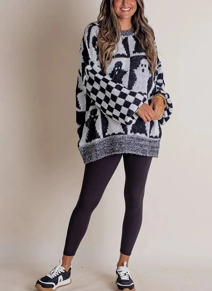 Drune | Karierter Strickpullover
