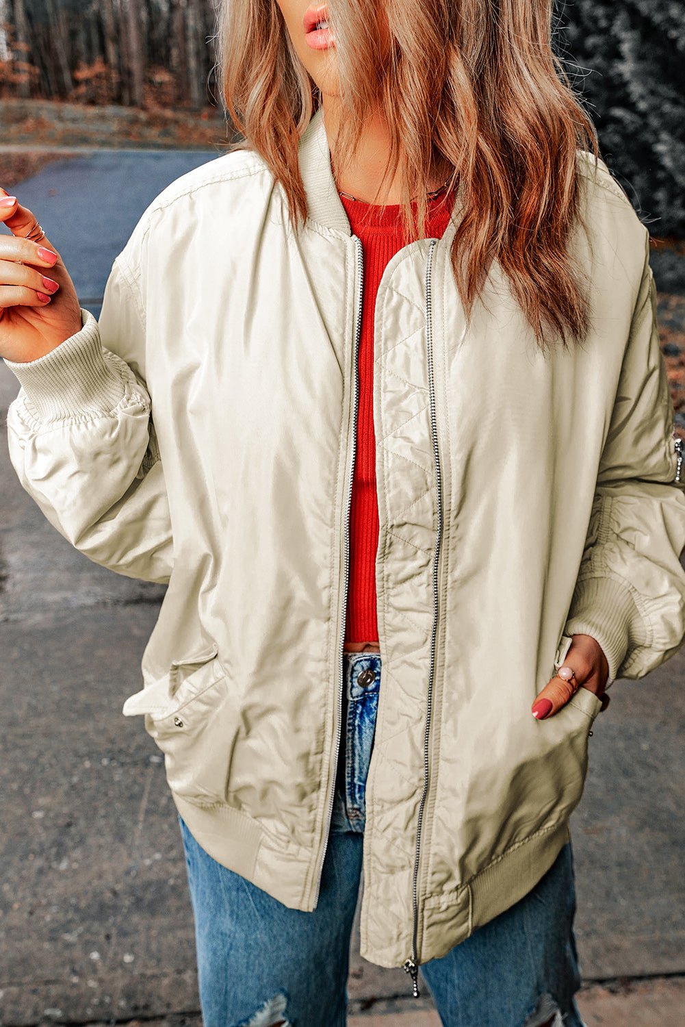 Drune | Bomberjacke - Satin-Finish - Leichte Schicht - Lässiger Streetstyle