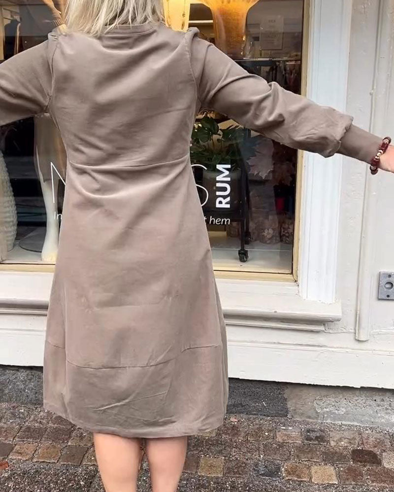 Drune | Retro Kleid mit Langen Ärmeln