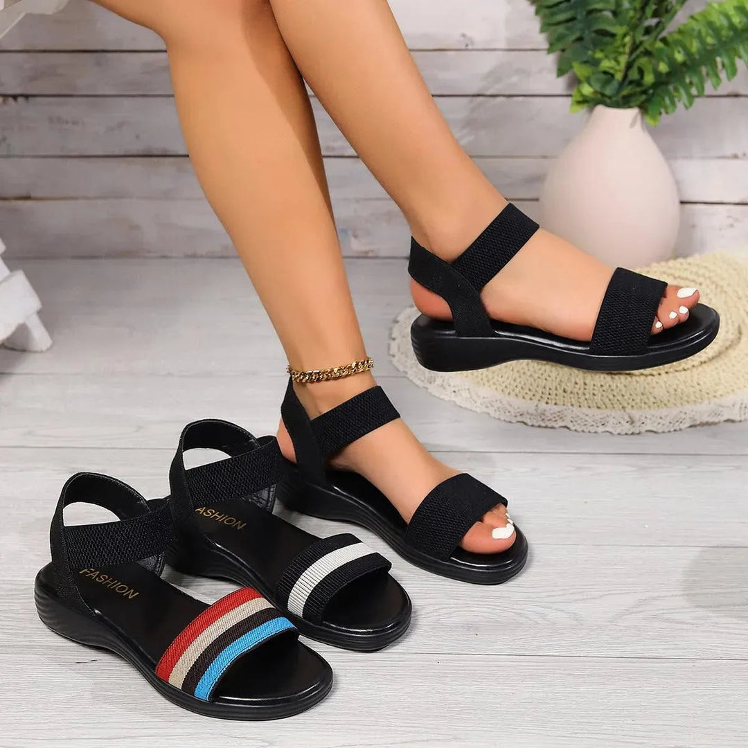 Drune | Sommer Leinsandalen mit elastischem Riemen
