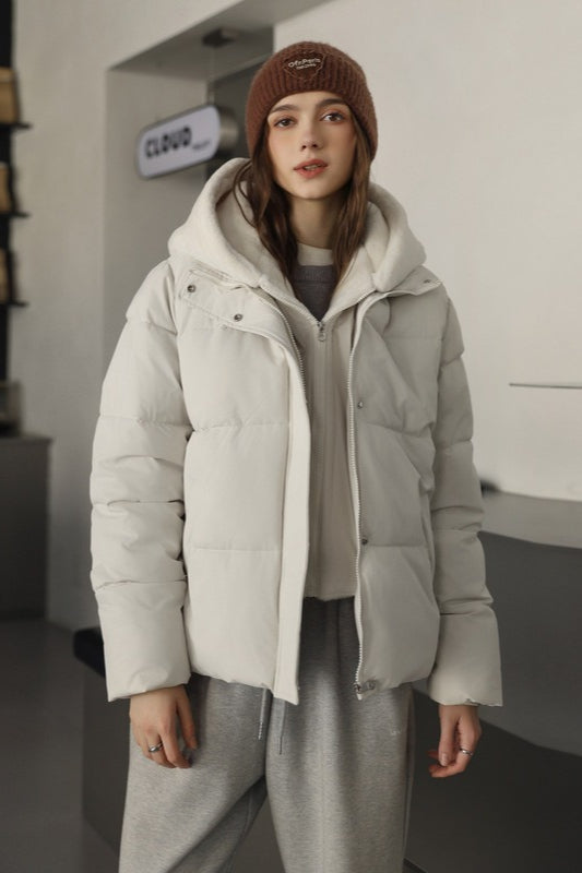 Drune | Fellpaneel gekürzter Pufferjacke