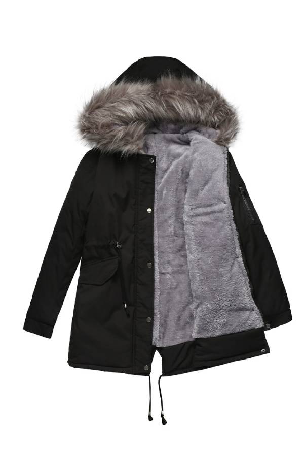 Drune | Winter warmer Fleece-Mantel mit Baumwoll-Steppjacke