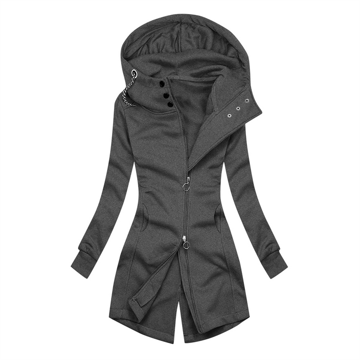Drune | Damen Slim Fit Hoodie mit hohem Kragen Jacke
