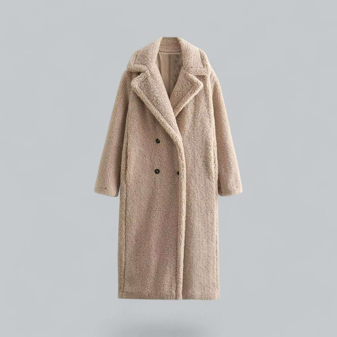 Drune | Damen Teddy Kunstfell Lange Jacke